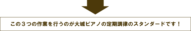 この３つの作業を行うのが大城ピアノの定期調律のスタンダードです！